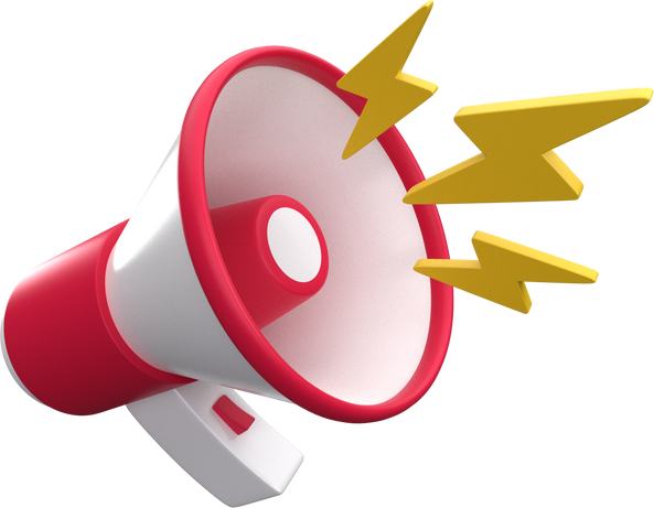 a megaphone with lightning coming out of it